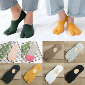 Women Men Split Toe Socks Comfort Japanese Flip Flop Sandal Tabi Low Cut Socks