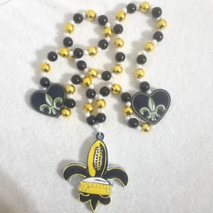 Karneval Karneval Perle 20" Heilige Fleur de Lis Halskette Nola Parade Überwurf - Bild 1 von 7