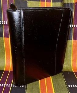 Franklin Covey Black Pebble Leather Classic Binder - Picture 1 of 20