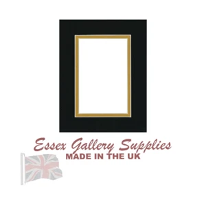 CLEARANCE 20 PACK - 8x6 for 6x4 Picture & PhotoMounts BLACK & GOLD DOUBLE MOUNT - Picture 1 of 1