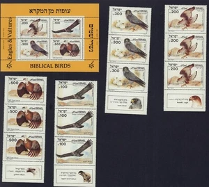 ISRAEL 1985 BIRDS STRIP X 3 W/TAB SHEET SET 896-899A FALCON EAGLE MINT MNH - Picture 1 of 1