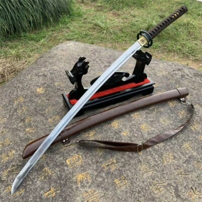 Espada Katana Samurai Japonesa Afiada Forjamento Manual Dobrada Aço Damasco Full Tang - Imagem 1 de 4