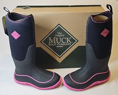 Muck Boots Hale Multitemporada Mujer Bota de Goma Talla 6 Negro/Rosa Caliente Foto 1 de 4