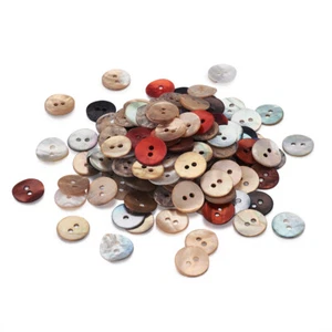 140 un. botones de carcasa redonda 2 orificios teñidos color mixto 15x1 mm sujetadores de costura - Imagen 1 de 5