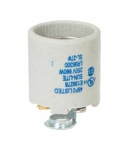 Keyless Unglazed Porcelain E-26 Socket, 1/8 IP Hickey NEW 48104IJB - Picture 1 of 4