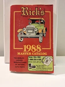Vintage Rick's Antique Auto Parts Catalog 1988 Master Catalog Collectible 496 Pg - Picture 1 of 3