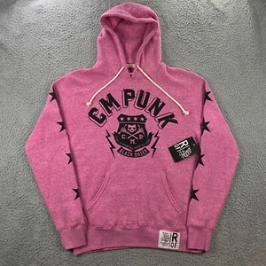 Roots of Fight CM Punk Hoodie Mens Small CMP Black Cheep Pink Fleece NEW! - Picture 1 of 8