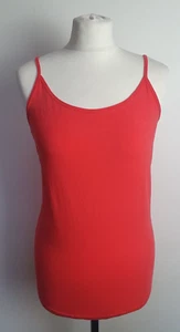 PAPAYA Ladies UK 14 Pink/Red Sleeveless Strappy Vest Lace Cami Top/T-Shirt - Picture 1 of 7