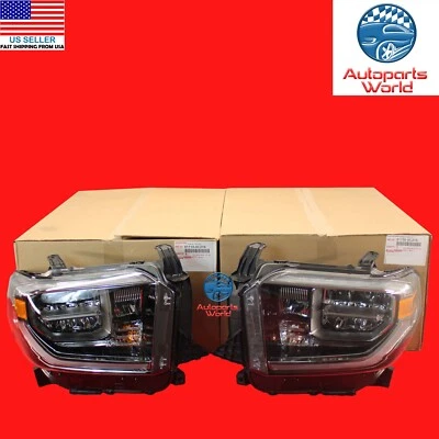 JUEGO DE FAROS DELANTEROS ORIGINALES OEM TOYOTA 18-21 TUNDRA TRD PRO & SPORT FULL LED RH & LH Foto 1 de 4