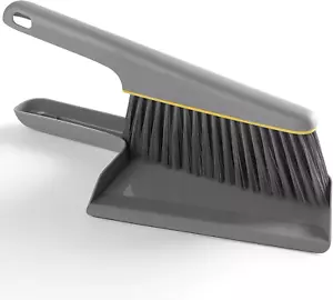 Small Broom and Dustpan Set Hand Mini Dust-Pan and Brush Handheld Portable Gray - Picture 1 of 12