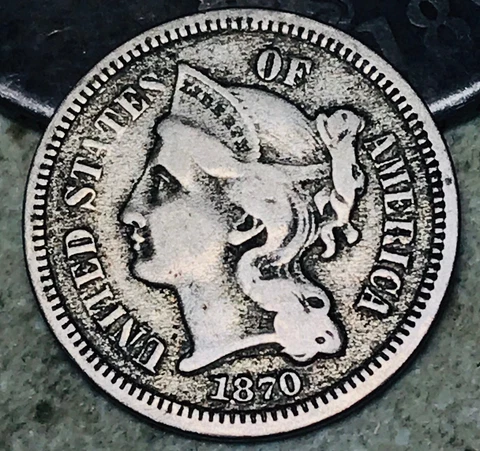 1870 Three Cent Nickel Piece 3C Ungraded Choice Early US Type Coin CC18263 Cover