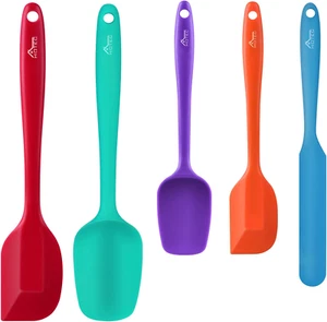 Juego de espátulas de goma de silicona de grado alimenticio para hornear, cocinar y mezclar a alta temperatura - Imagen 1 de 11