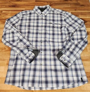 Kenneth Cole Men's Button Front Shirt Size XL White Purple Plaid Long Sleeve - Picture 1 of 8