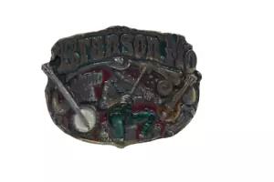 Branson Mo Missouri Music USA Belt Buckle Vintage 1985 - Picture 1 of 4