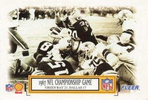 Juego de campeonato de la NFL 1967 Green Bay V.S. Tarjeta de fútbol americano Shell Fleer 1995 de Dallas - Imagen 1 de 2