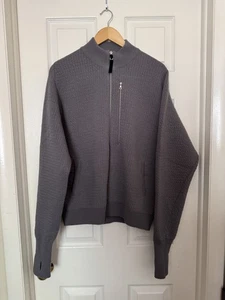 Nike Sweater Mens Medium Gray Zip Cashmere Wool Made In Italy DR5409-029 $500 - Picture 1 of 17