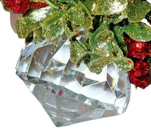 ORNAMENTO CRISTALLI BACIO INTERO ~ GIOIELLO VISCHIO E CRISTALLO *EUC - Foto 1 di 2