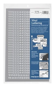 Chartpak Self-Adhesive Vinyl Numbers 1/4 Inch High White 718 per Pack 01106 - Picture 1 of 4