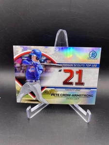 2023 Bowman Chrome Pete Crow - Armstrong RC Scouts Top 100 Prospekt #BTP-21 Cubs - Bild 1 von 2