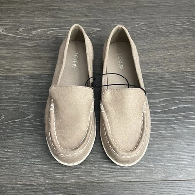 J Crew Crewcuts Niños Niños Gamuza Mocasines K2 Tostado Nuevo con Etiquetas J.Crew Zapatos de Vestir Preppy Foto 1 de 4