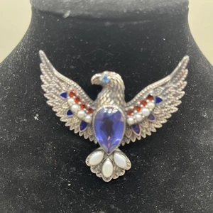 NICKY BUTLER Americana Argento Sterling 925 Aquila Spilla Ciondolo Designer NB - Foto 1 di 13