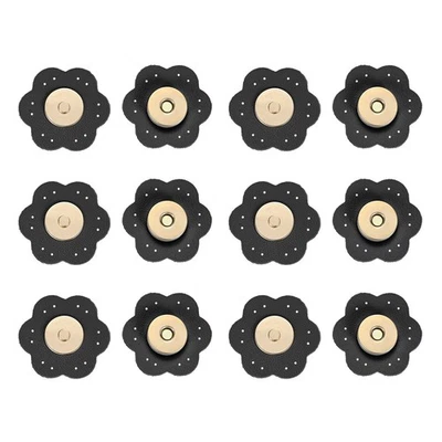 6Set Leather Snaps Buttons, Magnetic Snap Closures for Handbag/Purses [Black] - Image 1 of 4