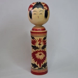 Vintage Kokeshi Puppe 1900er Showa 21 cm 8" traditionelle japanische Holzpuppe (M) - Bild 1 von 8