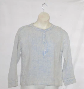 Esen Crinkle Texture Halfway Button Front Top Size S Blue - Picture 1 of 2