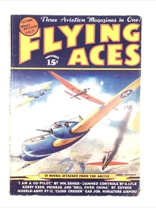 1937 NOV FLYING ACES MAGAZINE - RUSSIA ATTACKED FROM THE ARCTIC COVER - - Picture 1 of 9