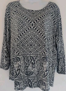 LUCKY BRAND Woman's Long Sleeve Pullover Blouse - Size L/G - Picture 1 of 4