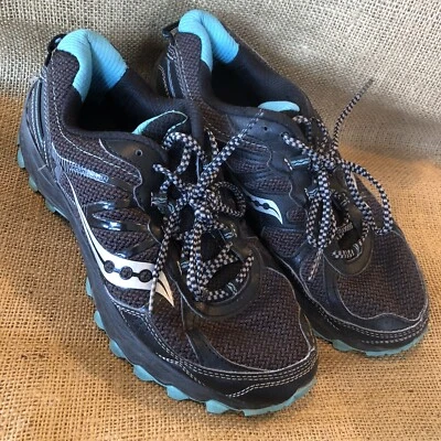 Womens 7.5 Saucony Running Shoes Grid Excursion Black/Aqua - Image 1 of 4