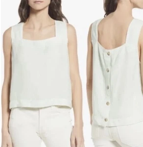 Madewell Size 2 Aqua Sunside Button Back Tank Top Sleeveless Shirt New - Picture 1 of 7