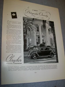 1935 Chrysler Airflow 8 - Proprietà distinta - grande mag. B&W annuncio - Foto 1 di 1