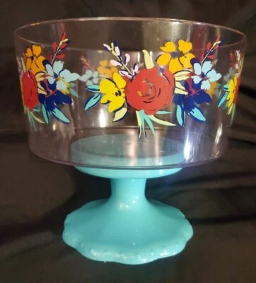 New Pioneer Woman Floral Footed Plastic Snack Bowl - Image 1 of 3