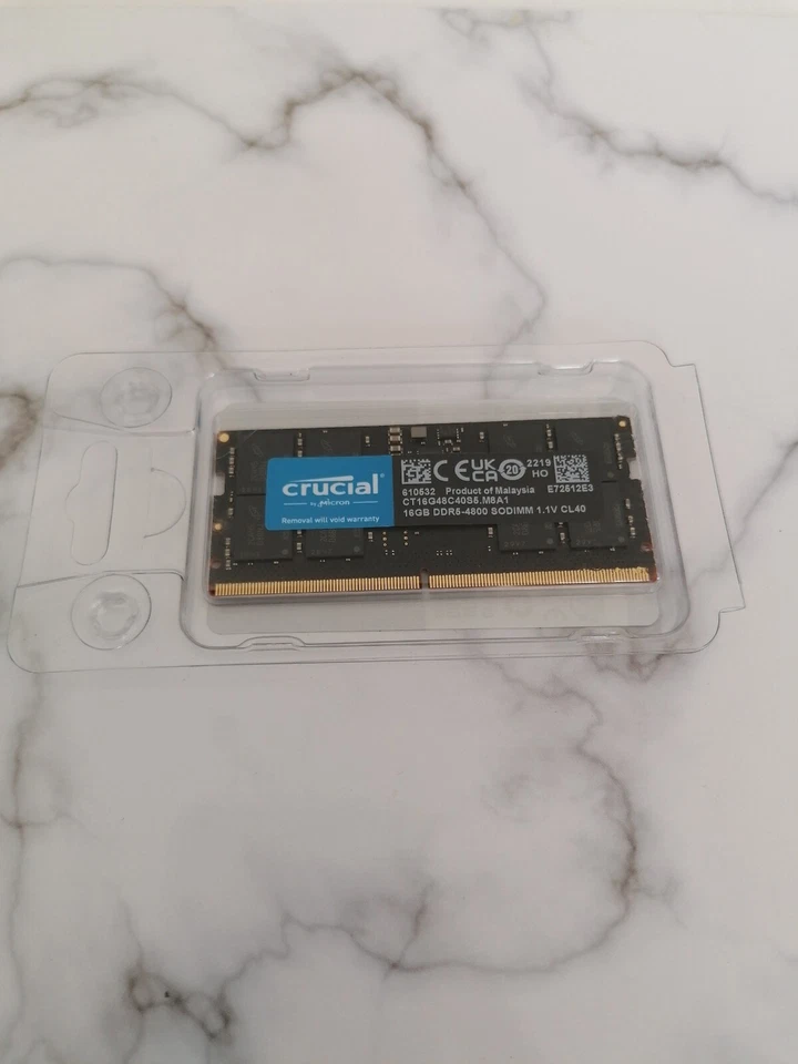 Crucial 16GB (1 x 16GB) PC5-38400 (DDR5-4800) SODIMM Memory (CT16G48C40S5) - Image 1 of 1