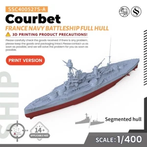 SSC400527S-A 1/400 Militär Modellbausatz Frankreich Marine Courbet Schlachtschiff Vollrumpf - Bild 1 von 4