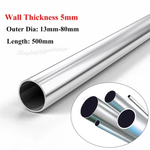 Tubo de aluminio tubo hueco redondo OD 13-80mm espesor de pared 5mm largo 500mm - Imagen 1 de 9