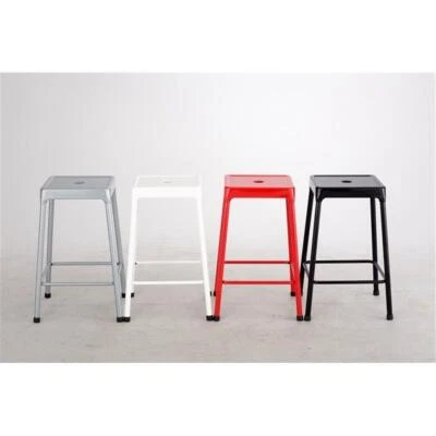 Safco 25" Steel Backless Counter Stool in Glossy Red - Image 1 of 4