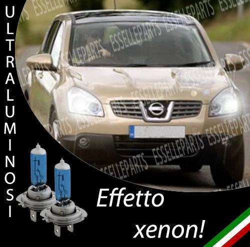 COPPIA LAMPADE H7 PER NISSAN QASHQAI J10 EFFETTO XENON BIANCHI ANABBAGLIANTI - Immagine 1 di 1