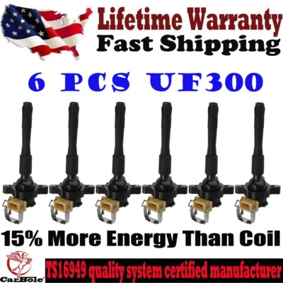 UF354 Juego de 6 bobinas de encendido en paquete de enchufes para BMW 1996 1997 4,4 L 4,6 L 5,0 L V8 EE. UU. Foto 1 de 4