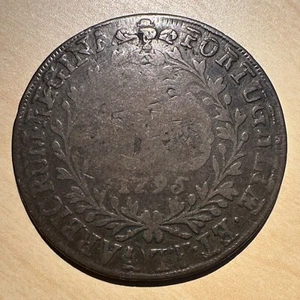 1795 Azores Portugal 20 Reis Dramatic Overstruck on 10 Reis - Picture 1 of 2