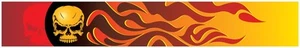 24" Vinyl trim Skull with flames flag strip car sticker decals hood bumper - Foto 1 di 2