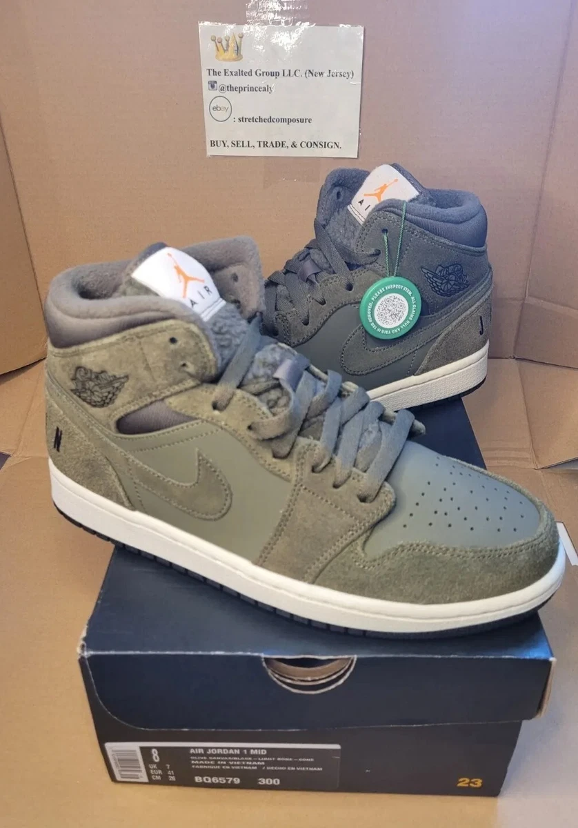 Jordan 1 Retro Mid Olive Canvas | eBay