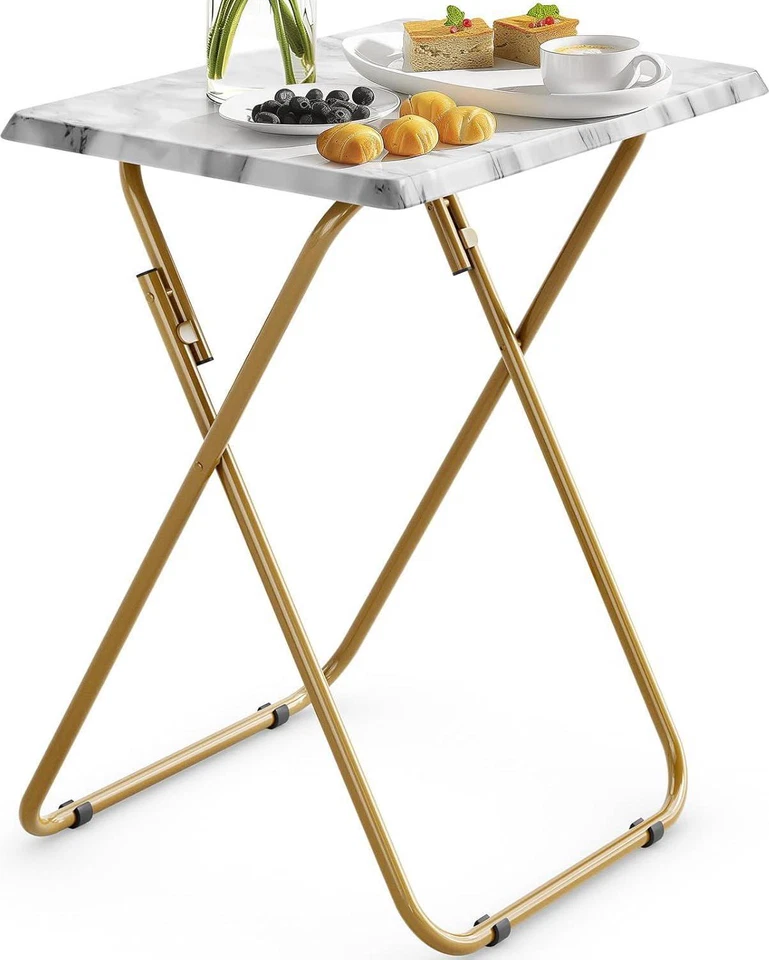 HUANUO Modern Folding TV Tray Table Stable Stylish TV Dinner Bed Snack Table - Image 1 of 4
