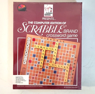 Virgin 1989 Scrabble Crossword Game IBM PC 5 1/4” Floppy disk - New - Image 1 of 4