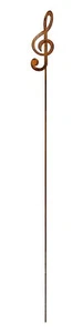 Rost Gartenstecker Notenschlüssel 112 cm Edelrost Gartendeko Metall Garten Deko - Bild 1 von 2