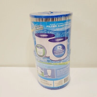 Summer Escapes Type D Pool Filter Cartridges 3.75 x 4.13 RP400, RP600 Twin-Pack - Image 1 of 4