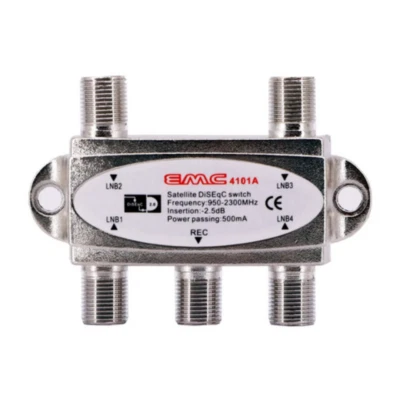EMC4101A Switch 4x1 DiSEqC-Schalter Satelliten TV Schalter SAT Umschalter - Bild 1 von 4