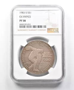 PF58 1983-S Olympic Commemorative Dollar NGC *1551 - Picture 1 of 3