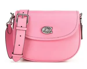 Borsa a tracolla Coach Willow Pebbled Vivid Pink in pelle con 2 cinghie nuova con etichette - Foto 1 di 4